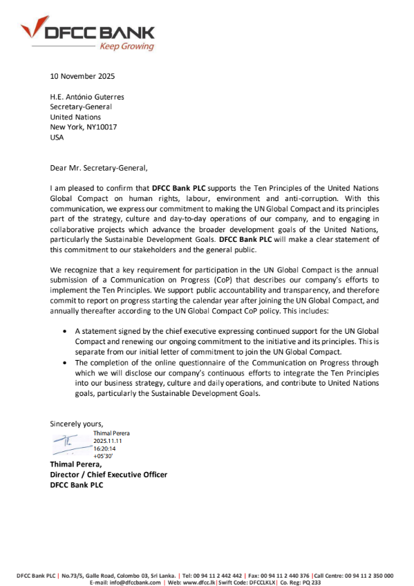 CEO Commitment Letter